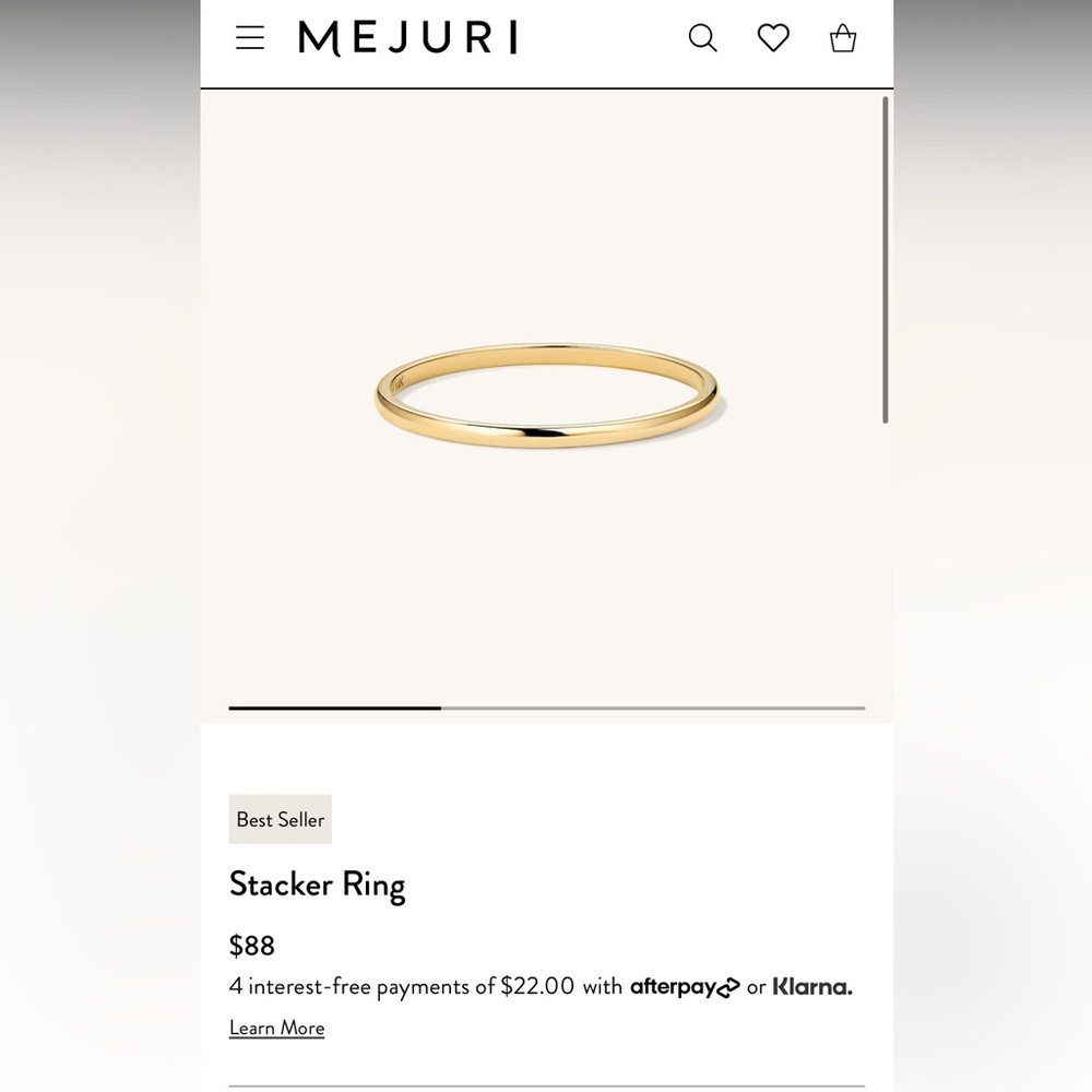 Mejuri 14k size 7 stacker ring